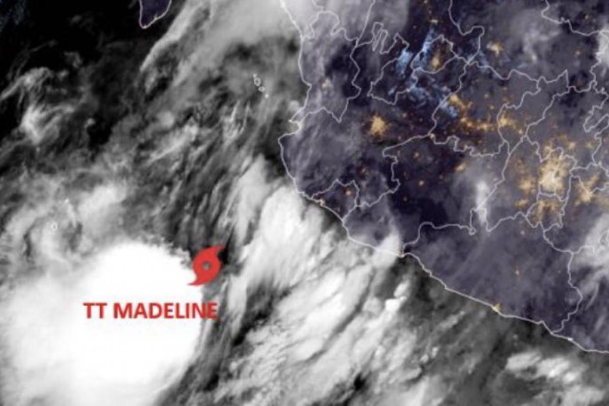 Tormenta tropical Madeline ocasionará lluvias en la mayor parte del país